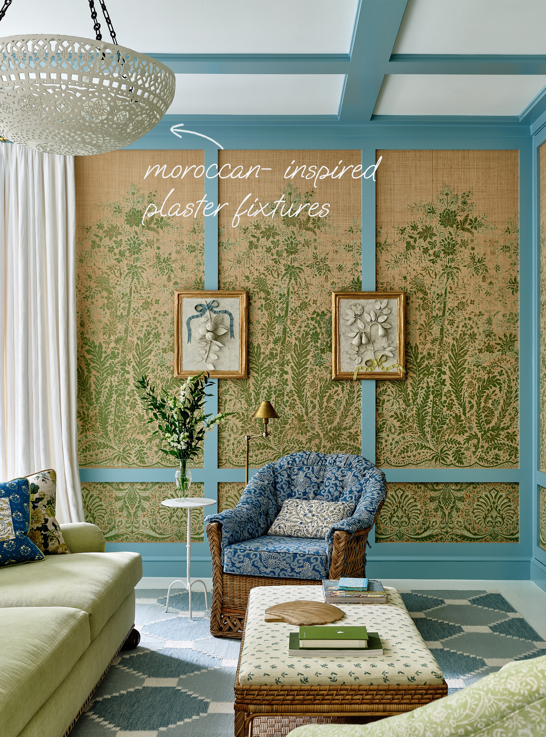Moroccan-inspired plaster light fixtures